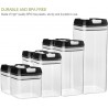 Buptop Pantry Lot de 7 bacs de rangement avec couvercles hermétiques pour céréales, sucre, thé ou tout autre aliment Plastique