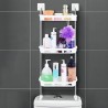 ADL PASSION 3 Tier Plastic Storage Self Adhesive Shelf/Bathroom Accessories/Wall Mounted Shelf with Self Adhesive Stickers &