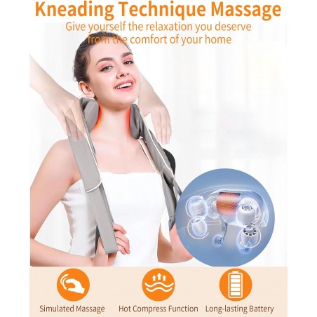 Diealles Shine Masseur Cervical avec Chaleur, Massage Cou pour Soulager Douleur, Appareil de Massage pour Nuque, Dos, Jambes,