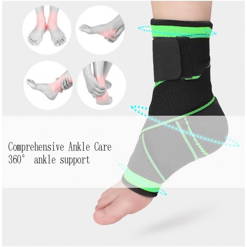 Attelle de cheville pour femmes hommes, enveloppe de soutien de cheville réglable, chaussettes de compression de cheville pour