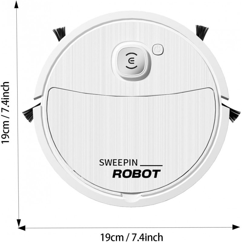 Qeepucak Robot aspirateur sans fil rechargeable avec chargement USB | Nettoyeur de sols durs pour chambre à coucher, salle à