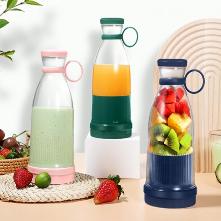 Mixeur Portable, 350ML Mini Mélangeur de Jus Personnel, Blender Smoothie, Mélangeur à Smoothie avec 6 Lames, USB Rechargeable,