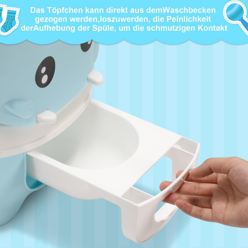 Ikodm Siège de toilette pour bébé, pot pour enfant, type de tiroir Baby Potty, entraîneur de toilette avec poignées, coussin en