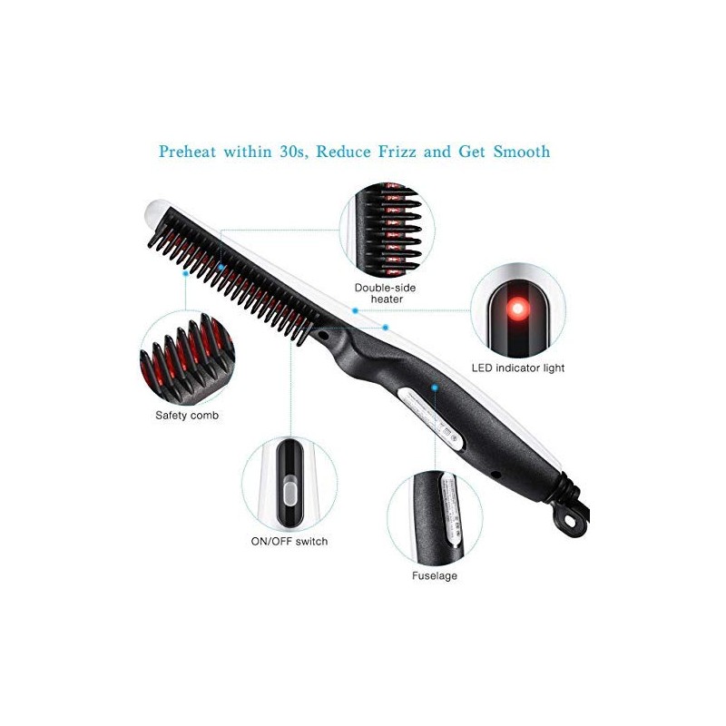 TEEPZEEY Styler V2 Cheveux Électriques Pour Hommes Styler Barbe Peigne Styling Iron V2 Brosse à Lisseur Électrique pour Hommes