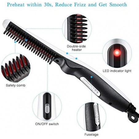 TEEPZEEY Styler V2 Cheveux Électriques Pour Hommes Styler Barbe Peigne Styling Iron V2 Brosse à Lisseur Électrique pour Hommes