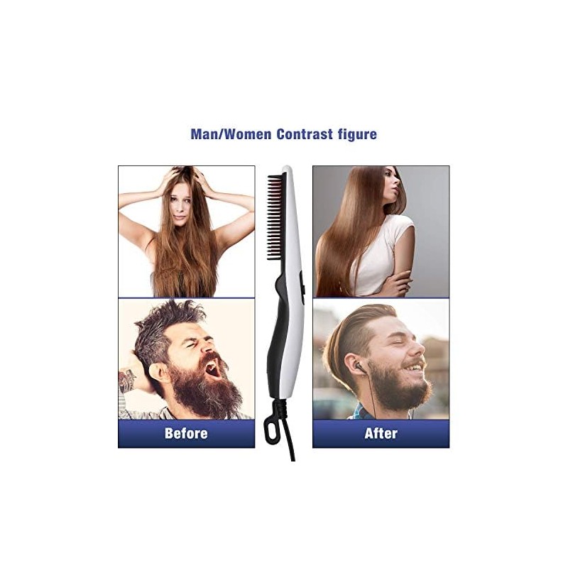 TEEPZEEY Styler V2 Cheveux Électriques Pour Hommes Styler Barbe Peigne Styling Iron V2 Brosse à Lisseur Électrique pour Hommes