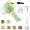 Coupe-légumes électrique portable 4 en 1 - Petit robot de cuisine multifonction - Hachoir à oignon - Trancheuse de concombre