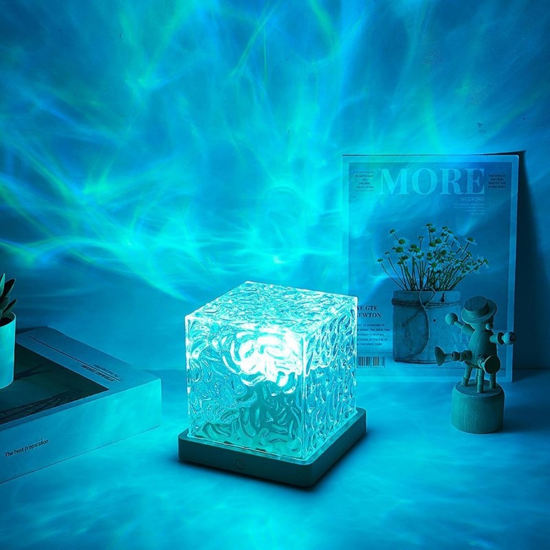 Lampe Eau, Lampe Tesseract Cube | Lampes Eau Célestes Cube Télécommandées | Lampe De Nuit Acrylique Réglable 16 Couleurs,