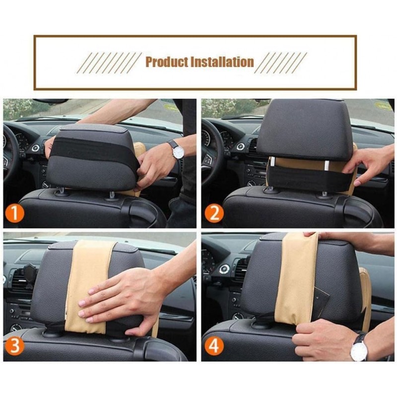 WAITLOVER Oreiller de voiture 3D en mousse à mémoire de forme - Coussin réglable pour appuie-tête de voiture - Coussin de voyage