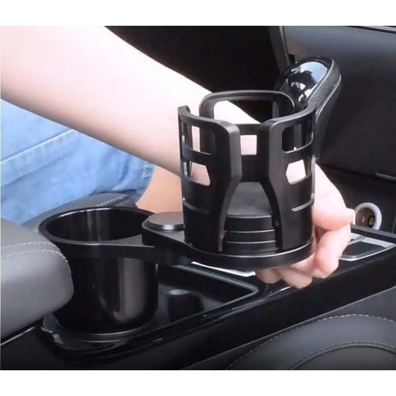 Extension de gobelet de voiture 2 en 1 - Support de boisson de voiture - Base d'adaptateur réglable à 360° - Idéal pour les