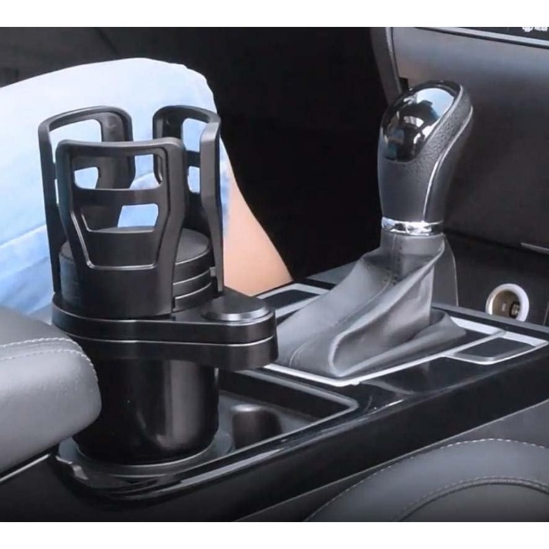 Extension de gobelet de voiture 2 en 1 - Support de boisson de voiture - Base d'adaptateur réglable à 360° - Idéal pour les