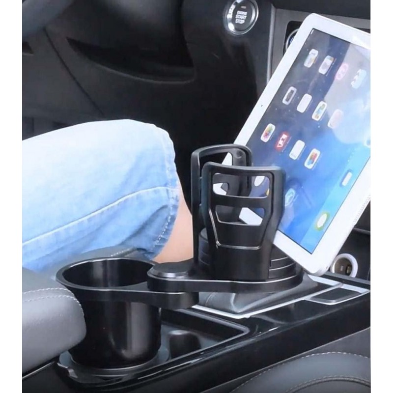 Extension de gobelet de voiture 2 en 1 - Support de boisson de voiture - Base d'adaptateur réglable à 360° - Idéal pour les