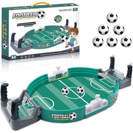 Mini baby-foot interactif avec 6 ballons de football - Jeu de table - Jouet de bureau - Kit de football - Pour enfants et