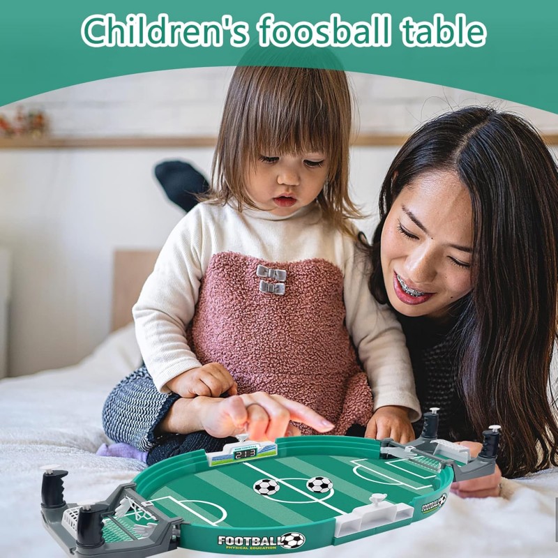 Mini baby-foot interactif avec 6 ballons de football - Jeu de table - Jouet de bureau - Kit de football - Pour enfants et