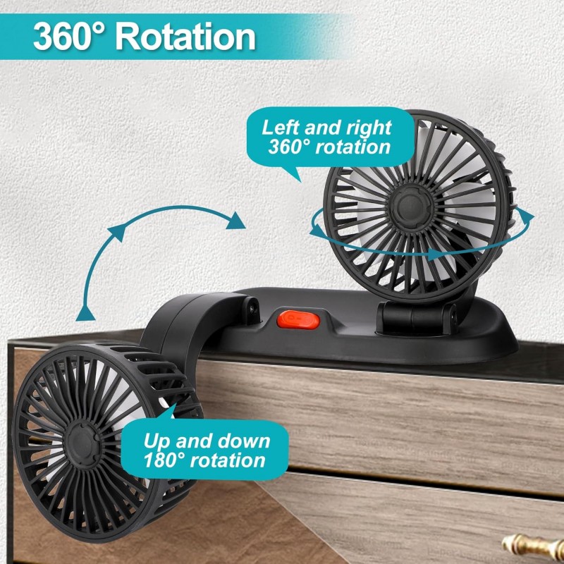  Rotation à 360 Degrés Ventilateur de