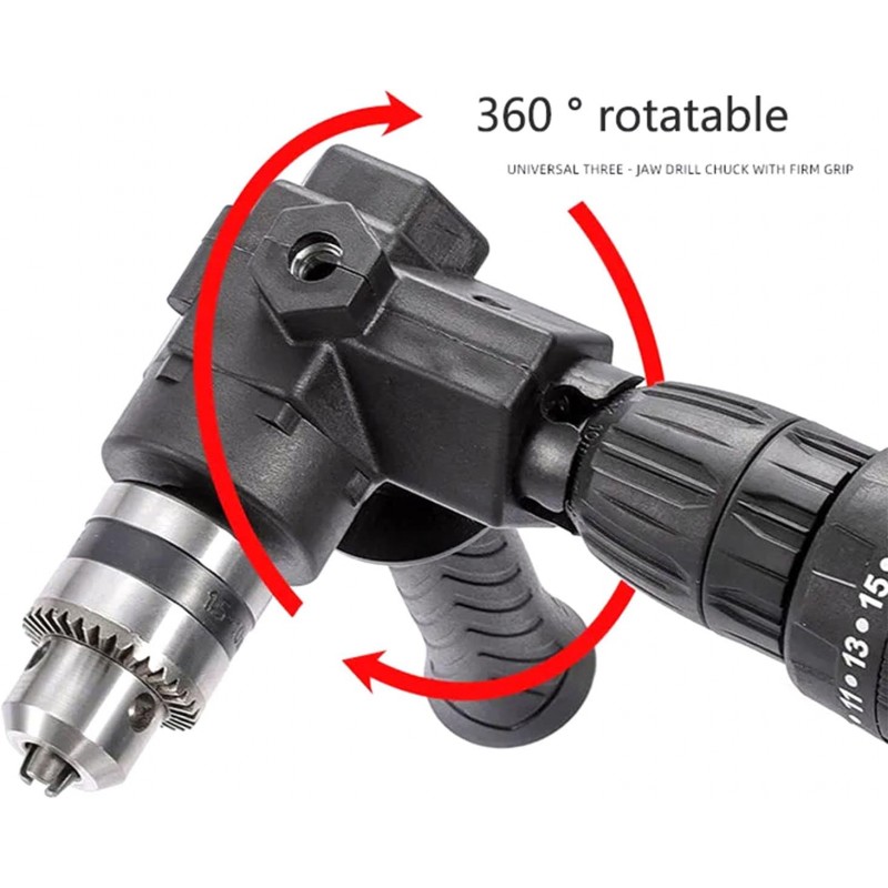 Perceuse à main électrique multifonctionnelle Perceuse à percussion 90 degrés Angle Tournage Tournevis électrique universel