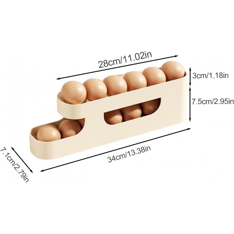 Distributeur automatique d'œufs pour réfrigérateur - Grand rouleau distributeur d'œufs pour réfrigérateur - Boîte de rangement