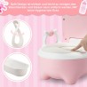 Jopassy Pot pour enfants, pot pour enfant avec motif vache, type de tiroir, toilettes avec poignées, brosse, coussin en