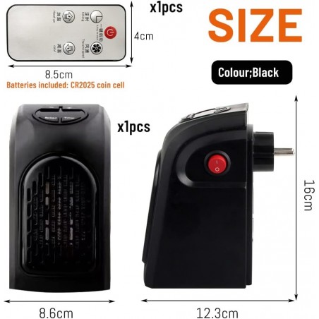 Chauffage d'Appoint Hillylolly 400W Chauffage Soufflant Ceramique, Radiateur Soufflant Silencieux, mini Chauffage Soufflant,